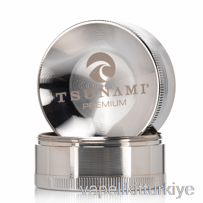 Vape Likit Tsunami 2,4 Inç 4 Parçalı Batık üst öğütücü Gümüş (63 Mm)